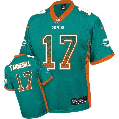 Men's Limited Ryan Tannehill Nike Jersey Aqua Green - #17 Drift Fashion NFL Miami Dolphins